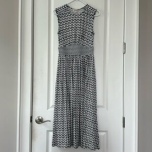 NWT Boden maxi dress, navy and white